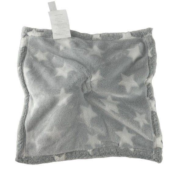 Blankets & Beyond Gray Puppy Dog Lovey 13" Baby Security Blanket Stars Nunu NWT - Picture 4 of 9